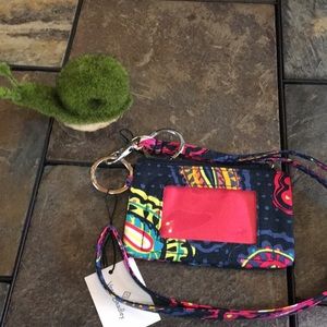 NEW- VERA BRADLEY lanyard and zip ID case